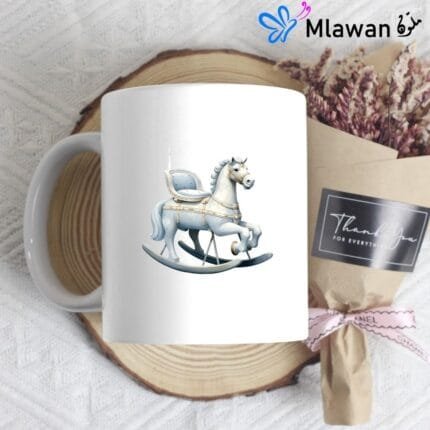 Personalized baby mug with horse design