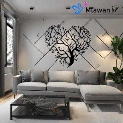 Nature-inspired wooden wall art in black