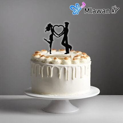 Acrylic heart couples cake topper