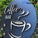 Kitchen Coffee Bar Decor - Rustic Wooden Panel