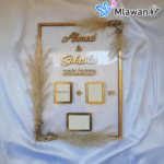 Gold mirror wedding sign with custom engraving