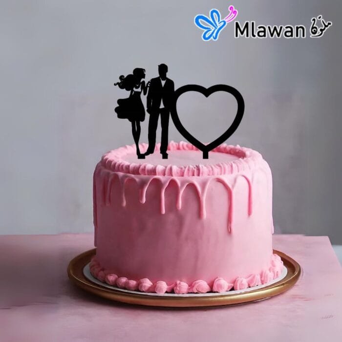 Heart and couples cake decoration