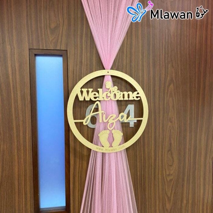 Personalized baby name décor setup at Medcare Hospital