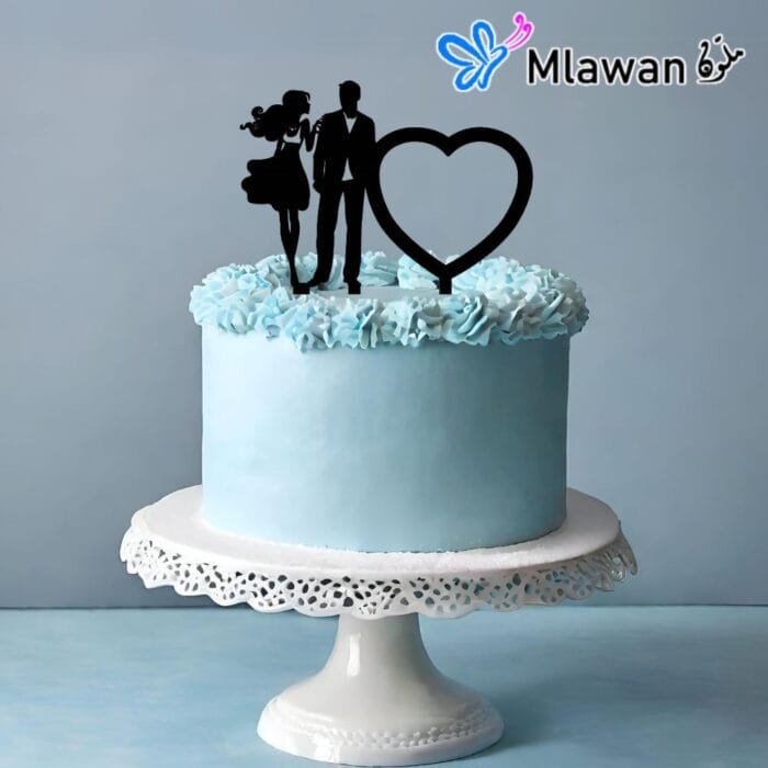 Romantic cake topper customizable