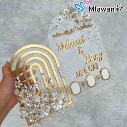 Custom wedding mini tray with mirrored acrylic finish