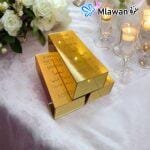 Gold bar-shaped gift box for weddings and events