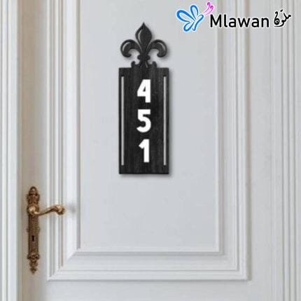 wooden apartment number plate for doors