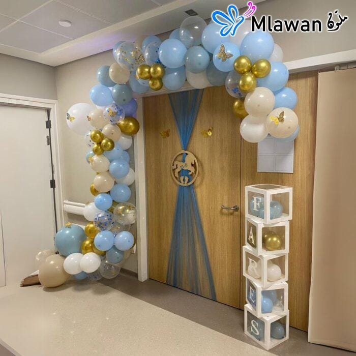 Elegant newborn hospital room decoration.