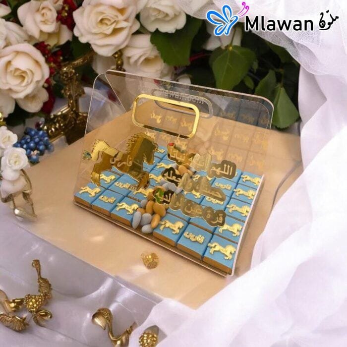 Elegant gift tray featuring premium chocolates and custom design.