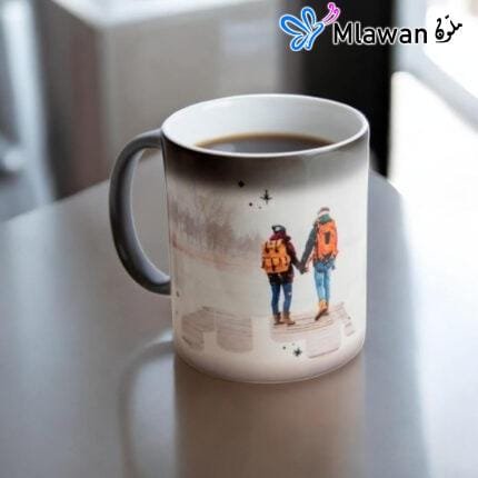 Custom magic mug with personalized photo reveal when hot