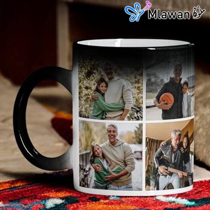 Black magic mug with custom photo and heat-sensitive effect