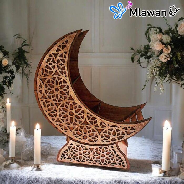 Crescent Moon Serving Tray for Ramadan and Eid celebrations