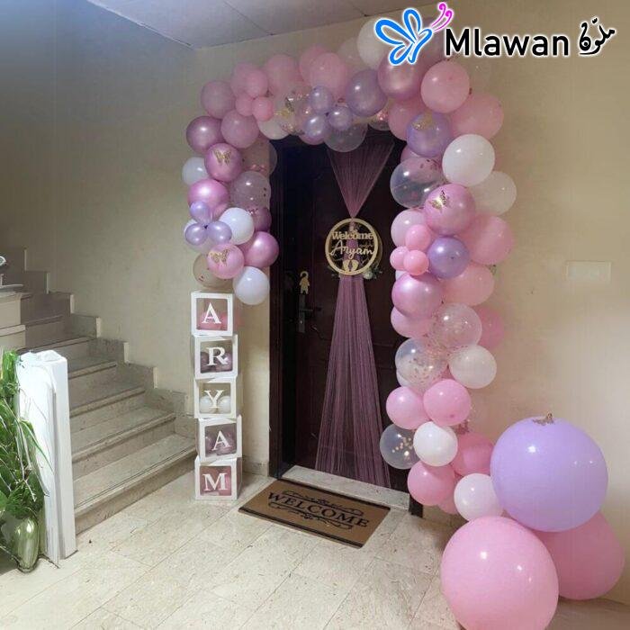 Beautiful hospital room balloon setup for newborn arrival