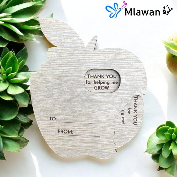 Red spinning apple gift with teacher and student name customization